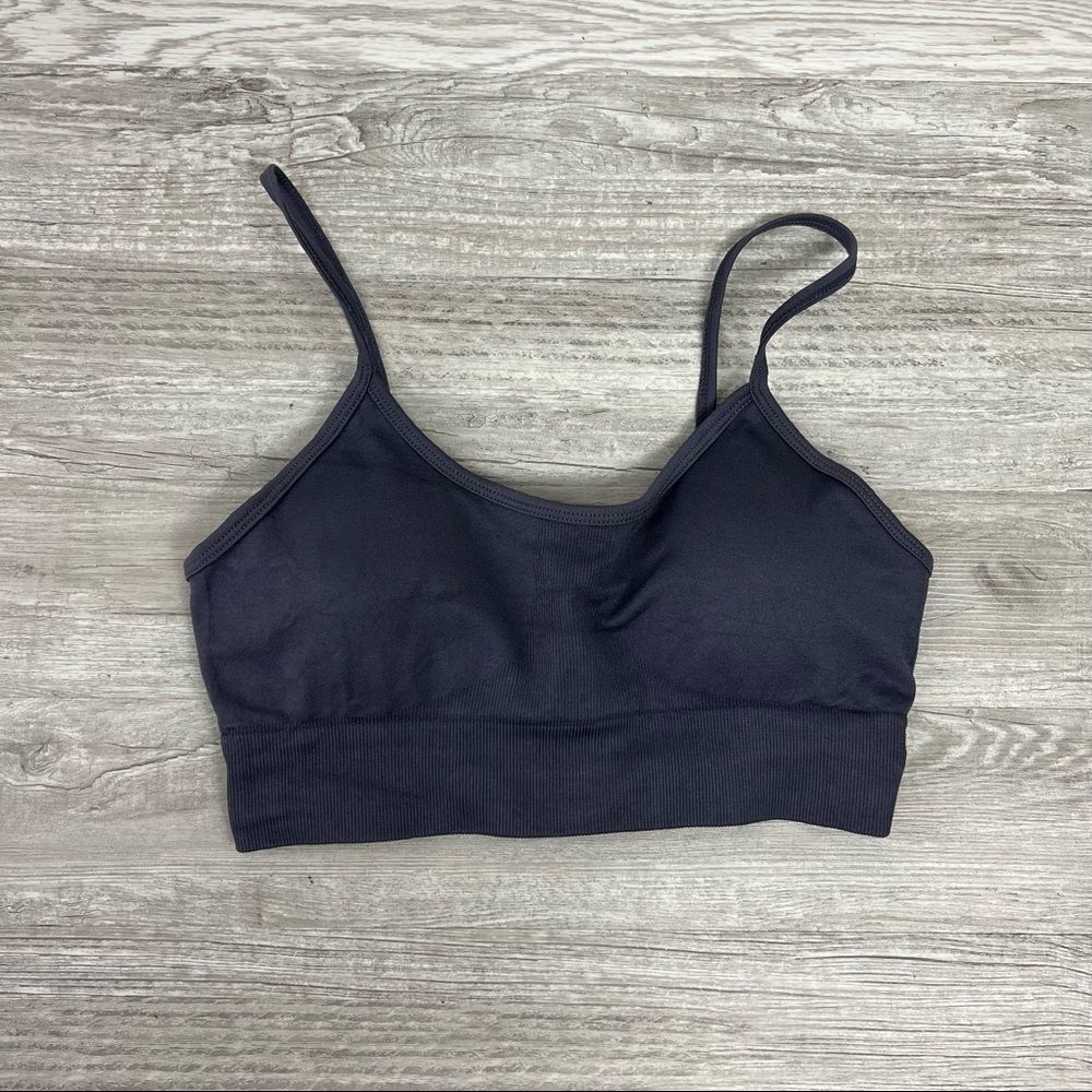 Purple Gray Tank Sports Bra medium